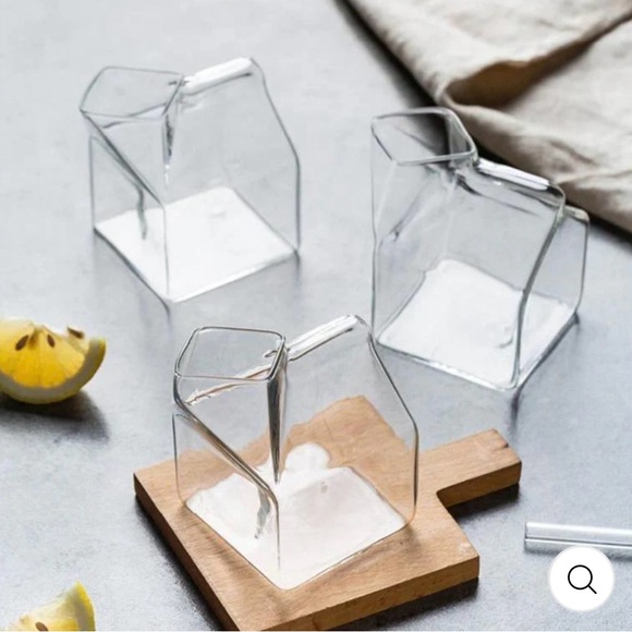 Mini Glass Milk Carton Cup - Picture 6 of 7